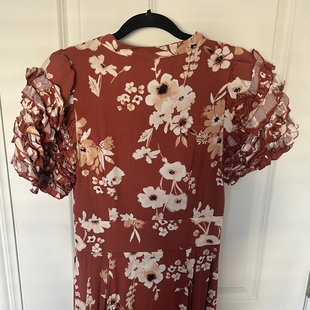 Joyfolie Multicolored Ruffled Flutter Sleeve Blou… - image 3